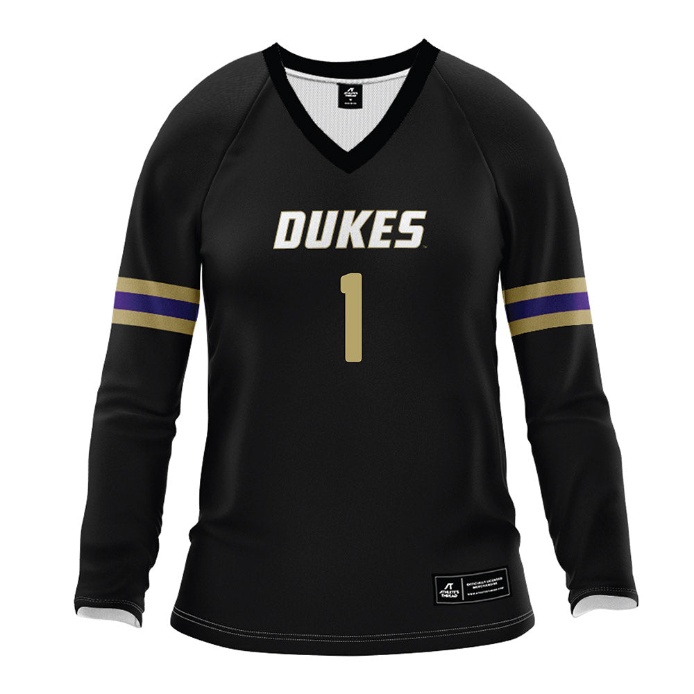 JMU - NCAA Women's Volleyball : Kennedy Louisell - Black Volleyball Jersey-0