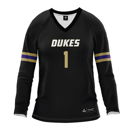 JMU - NCAA Women's Volleyball : Kennedy Louisell - Black Volleyball Jersey-0