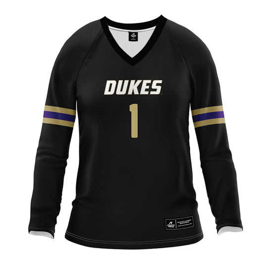 JMU - NCAA Women's Volleyball : Kennedy Louisell - Black Volleyball Jersey-0