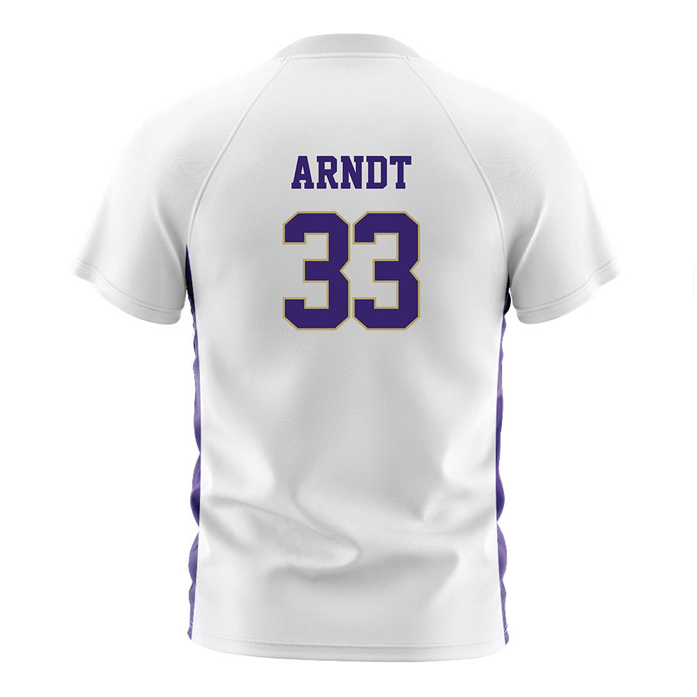 JMU - NCAA Women's Soccer : Aleigha Arndt - White Soccer Jersey-1