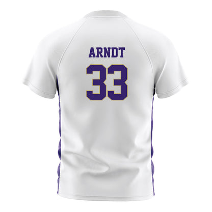 JMU - NCAA Women's Soccer : Aleigha Arndt - White Soccer Jersey-1