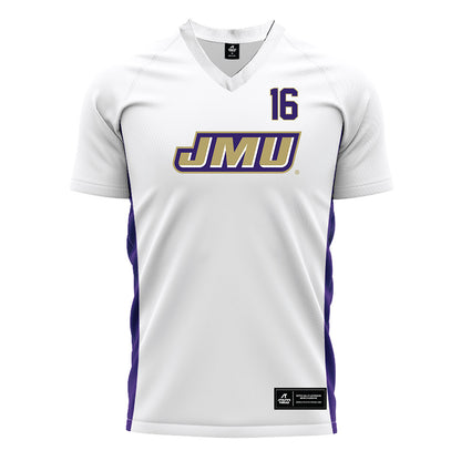 JMU - NCAA Women's Soccer : chloe nelson - White Soccer Jersey-0