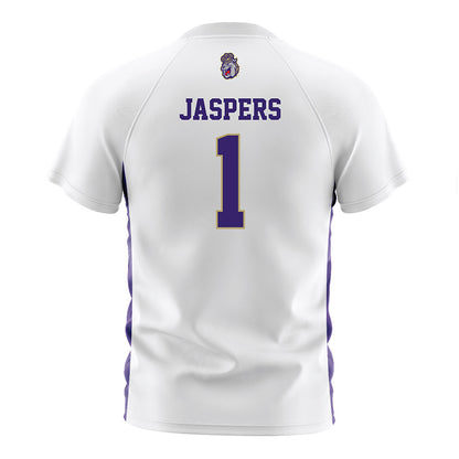 JMU - NCAA Men's Soccer : Erik Jaspers - White Soccer Jersey-1