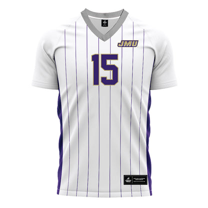 JMU - NCAA Men's Soccer : Jeffrey Aguilar - White Soccer Jersey-0