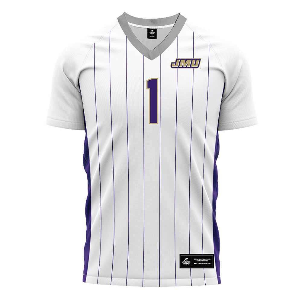 JMU - NCAA Men's Soccer : Erik Jaspers - White Soccer Jersey-0