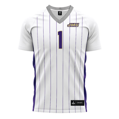 JMU - NCAA Men's Soccer : Erik Jaspers - White Soccer Jersey-0