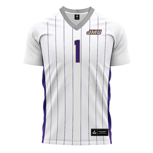 JMU - NCAA Men's Soccer : Erik Jaspers - White Soccer Jersey-0