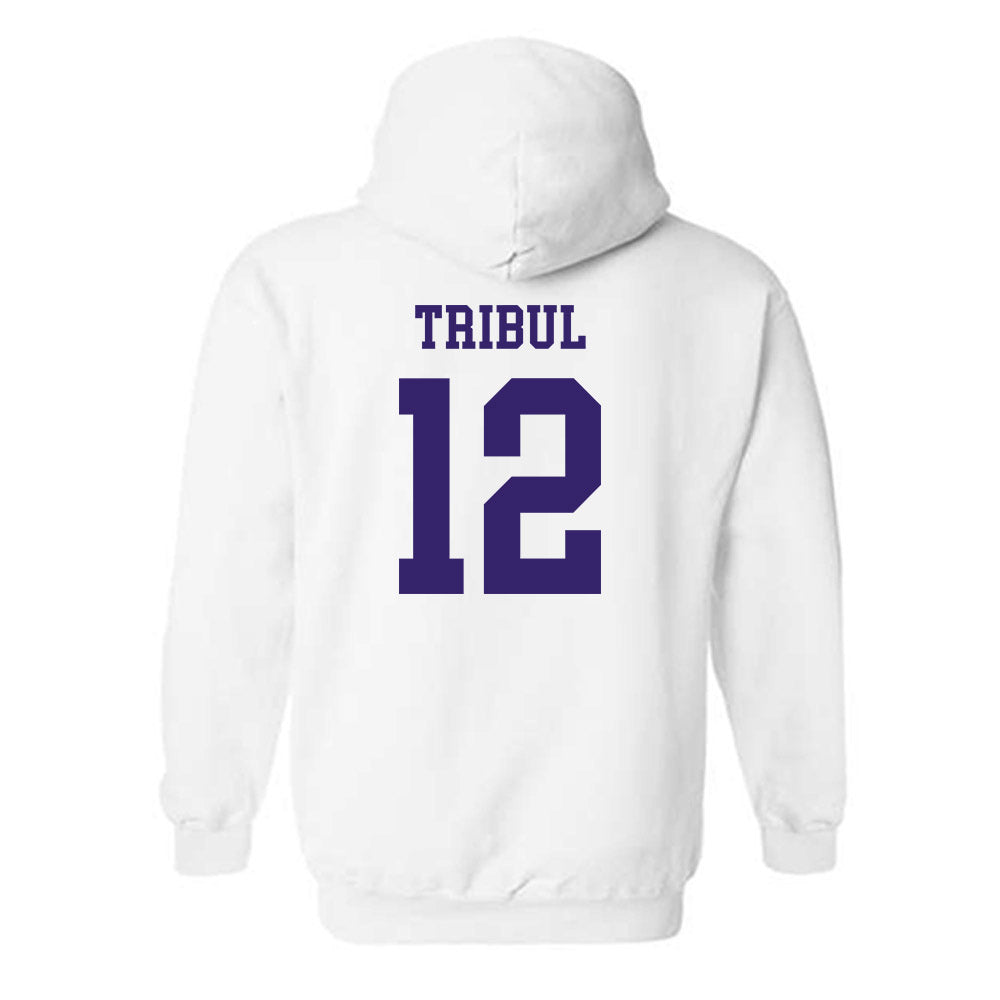 JMU - NCAA Softball : Mia Tribul - Replica Shersey Hooded Sweatshirt-1