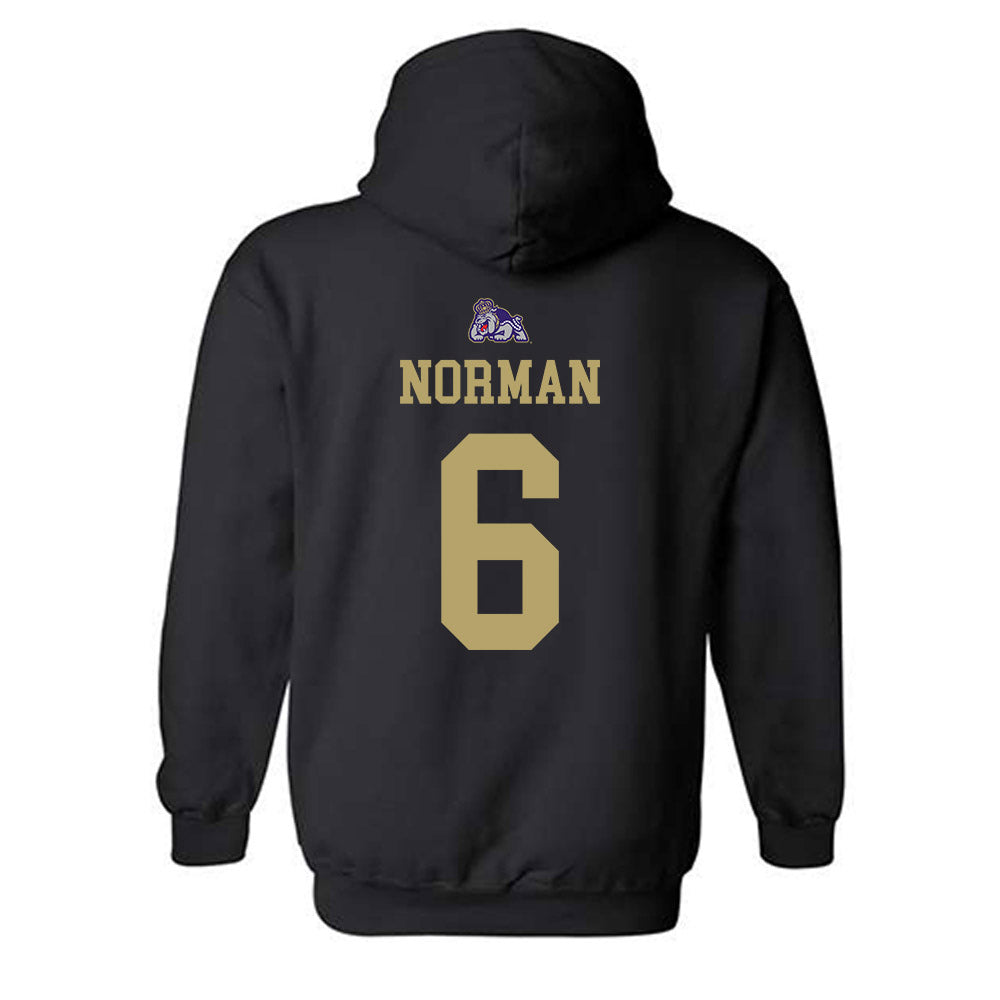 JMU - NCAA Women's Volleyball : Addie Norman - Replica Shersey Hooded Sweatshirt-1