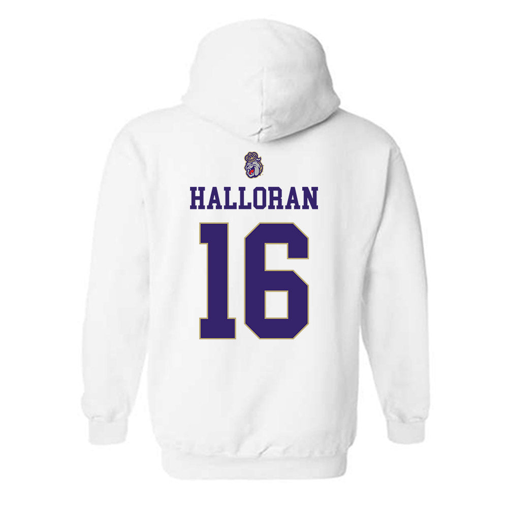 JMU - NCAA Men's Soccer : Smith Halloran - Replica Shersey Hooded Sweatshirt-1