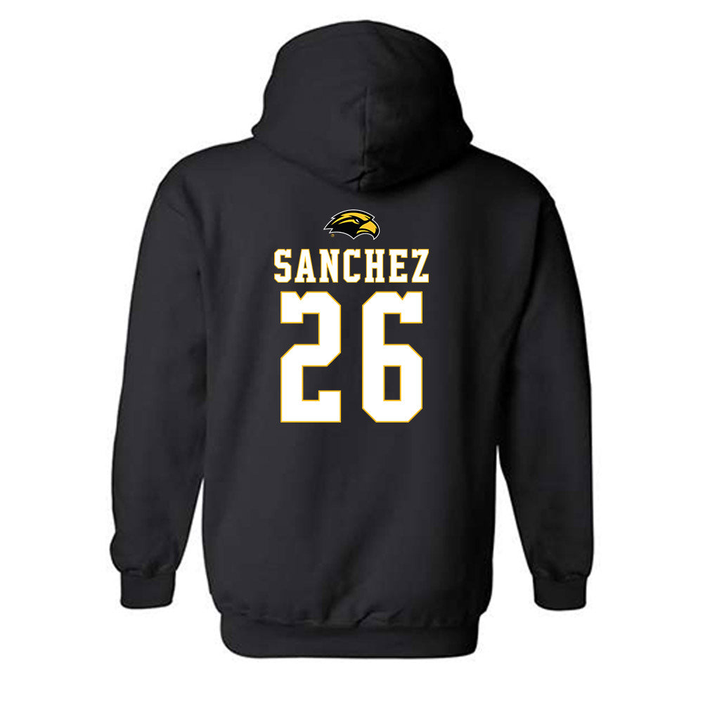 Southern Miss - NCAA Women's Soccer : Hellen Sanchez - Replica Shersey Hooded Sweatshirt-1