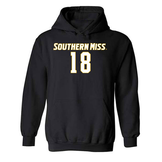 Southern Miss - NCAA Women's Soccer : Rhyleigh Marks - Replica Shersey Hooded Sweatshirt-0