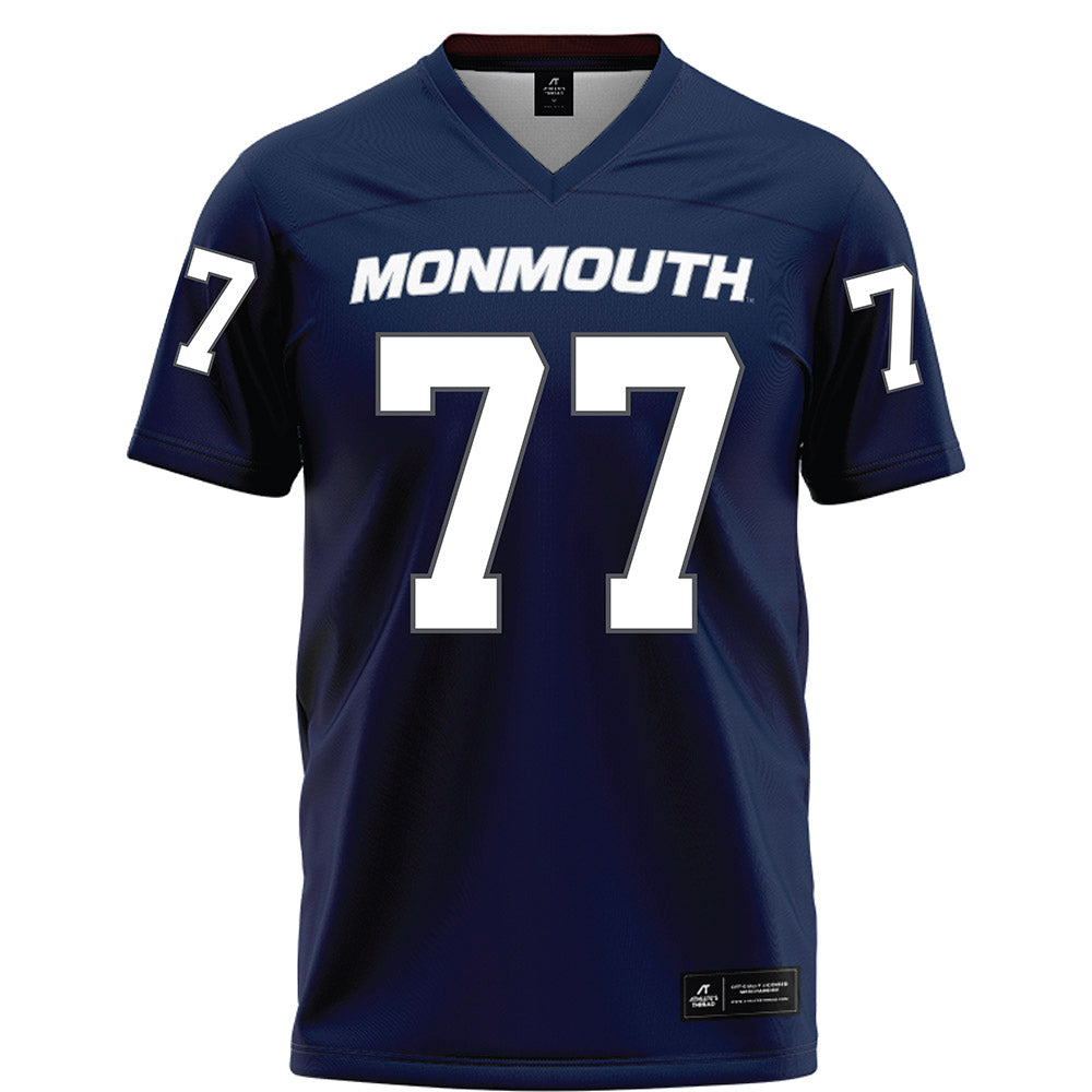 Monmouth - NCAA Football : Josh Duran - Blue Football Jersey-0