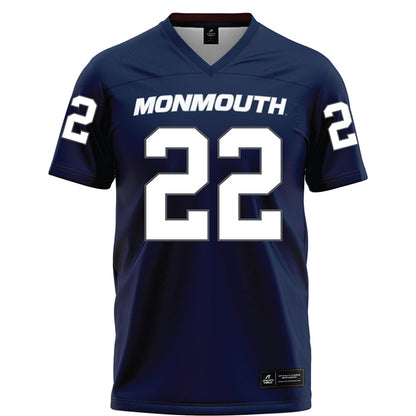 Monmouth - NCAA Football : Nazir Treadwell - Blue Football Jersey-0