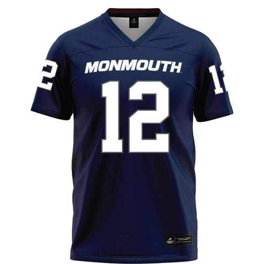 Monmouth - NCAA Football : Evan Budinger - Blue Football Jersey-0