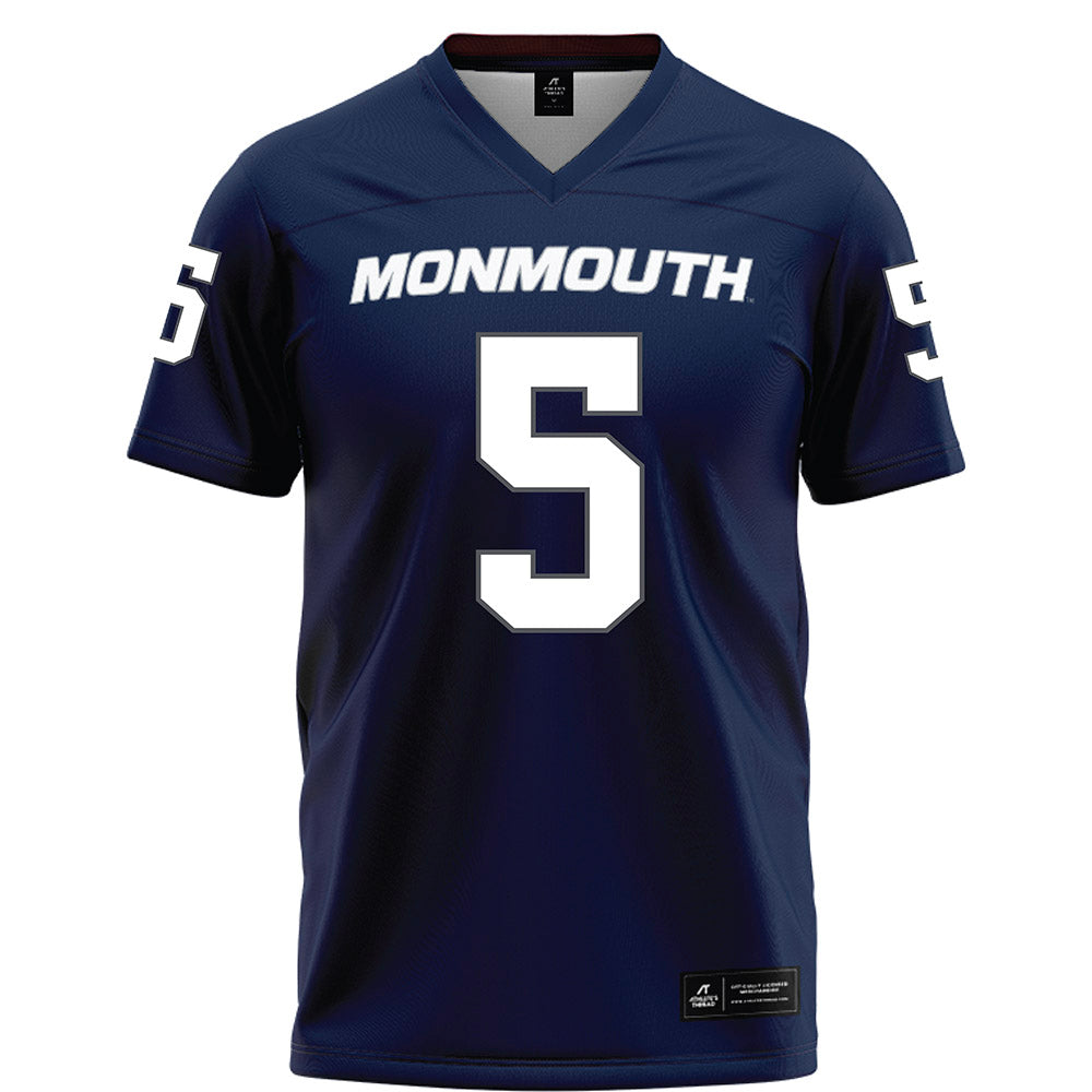 Monmouth - NCAA Football : Charlie Sasso - Blue Football Jersey-0
