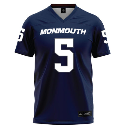 Monmouth - NCAA Football : Charlie Sasso - Blue Football Jersey-0