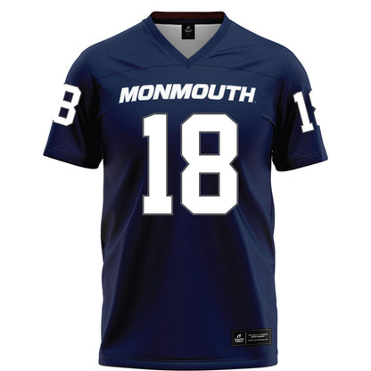 Monmouth - NCAA Football : Brad Seiss - Blue Football Jersey-0
