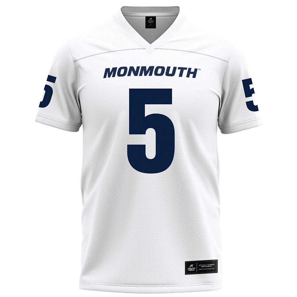 Monmouth - NCAA Football : Charlie Sasso - White Football Jersey
