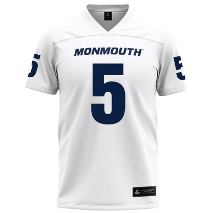 Monmouth - NCAA Football : Charlie Sasso - White Football Jersey