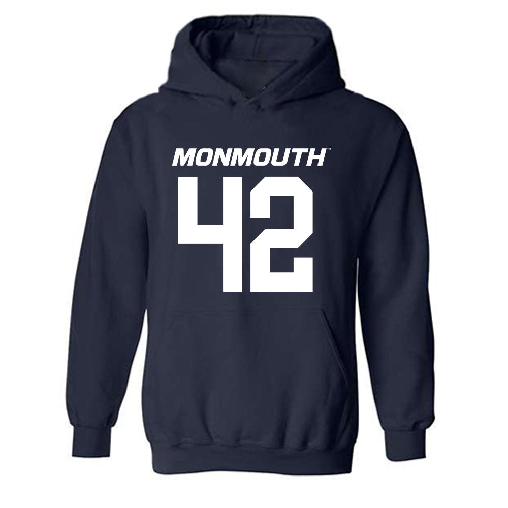 Monmouth - NCAA Football : Nolan Carter - Replica Shersey Hooded Sweatshirt-0