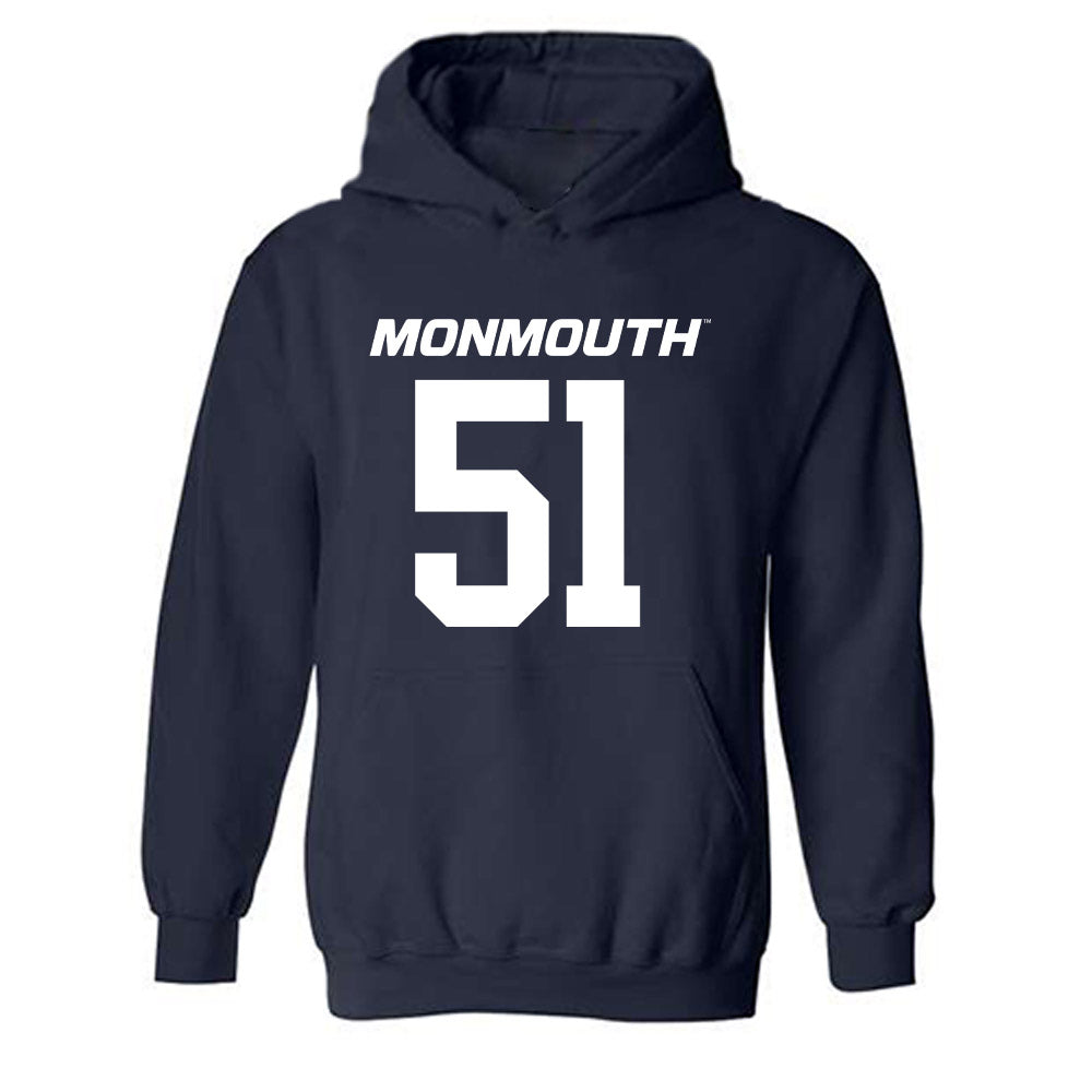 Monmouth - NCAA Football : Chris Ulmer - Replica Shersey Hooded Sweatshirt-0