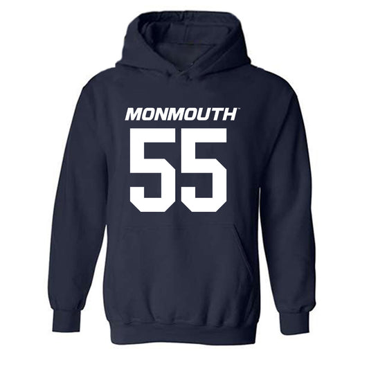 Monmouth - NCAA Football : Justin Hoeffler - Replica Shersey Hooded Sweatshirt-0