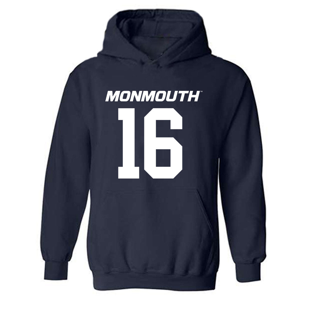 Monmouth - NCAA Football : Michael DiVittorio - Replica Shersey Hooded Sweatshirt-0