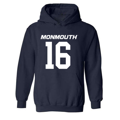 Monmouth - NCAA Football : Michael DiVittorio - Replica Shersey Hooded Sweatshirt-0