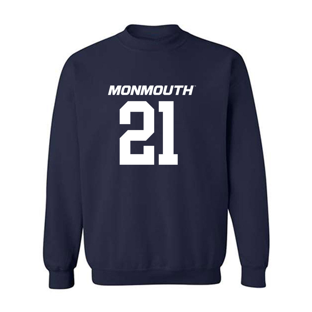 Monmouth - NCAA Football : Omar Ibrahim - Replica Shersey Crewneck Sweatshirt-0
