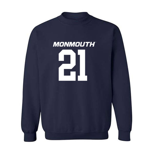 Monmouth - NCAA Football : Omar Ibrahim - Replica Shersey Crewneck Sweatshirt-0