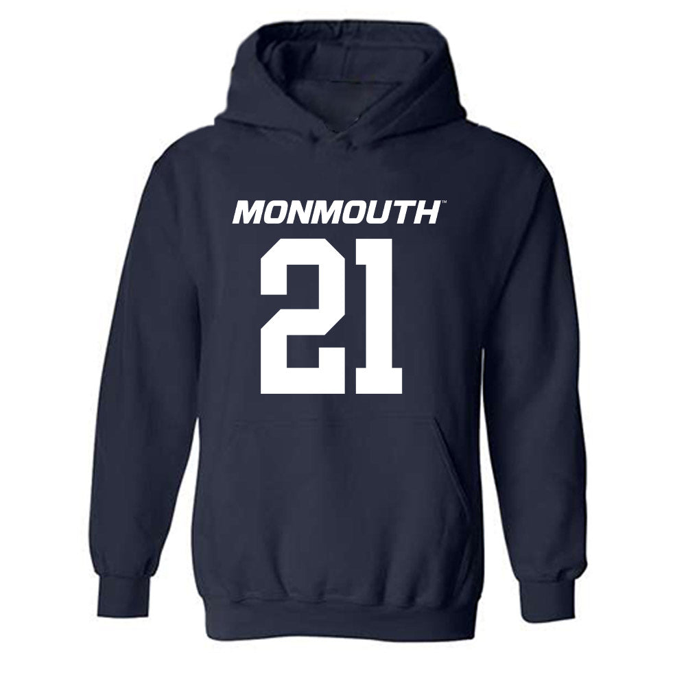 Monmouth - NCAA Football : Omar Ibrahim - Replica Shersey Hooded Sweatshirt-0