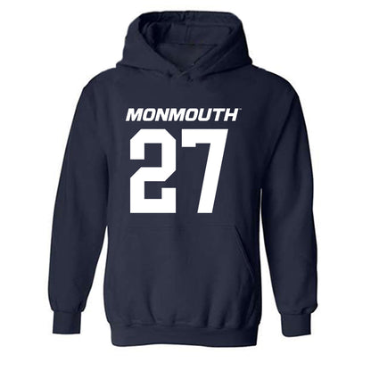 Monmouth - NCAA Football : Spencer Kishbaugh - Replica Shersey Hooded Sweatshirt-0