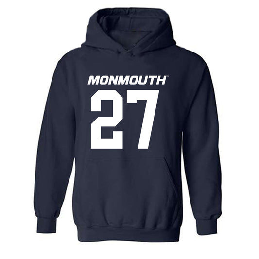 Monmouth - NCAA Football : Spencer Kishbaugh - Replica Shersey Hooded Sweatshirt-0
