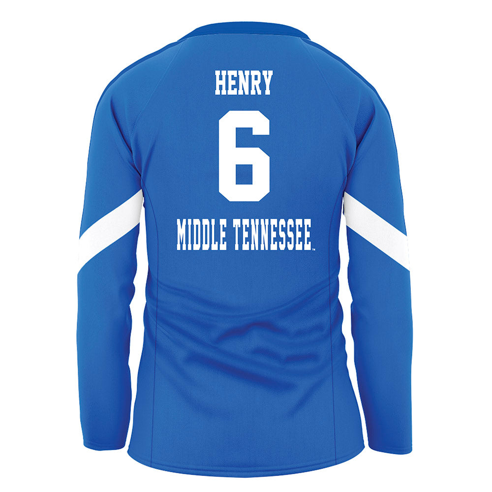 MTSU - NCAA Women's Volleyball : Sophia Henry - Blue Volleyball Jersey-1