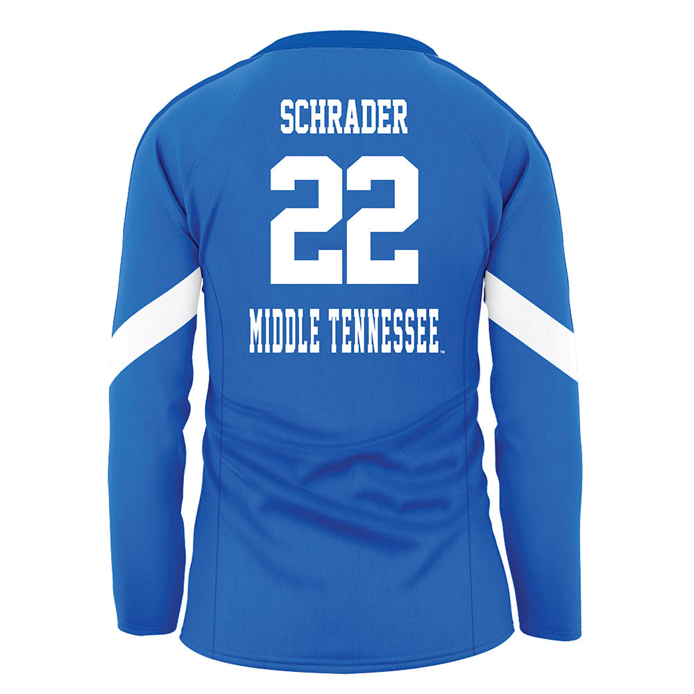 MTSU - NCAA Women's Volleyball : Aowyn Schrader - Blue Volleyball Jersey-1