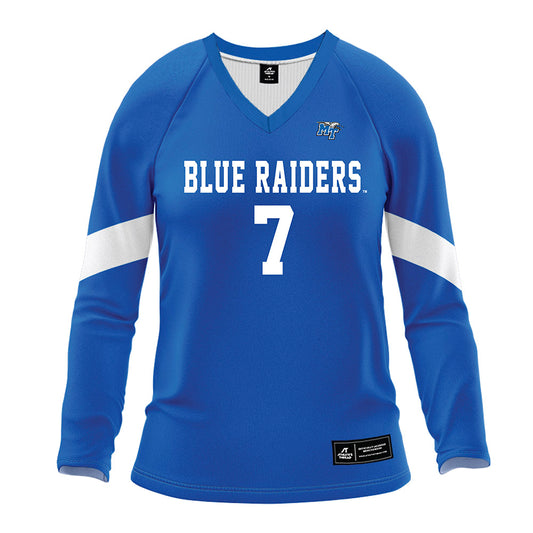 MTSU - NCAA Women's Volleyball : Jaslyn Reed - Blue Volleyball Jersey-0