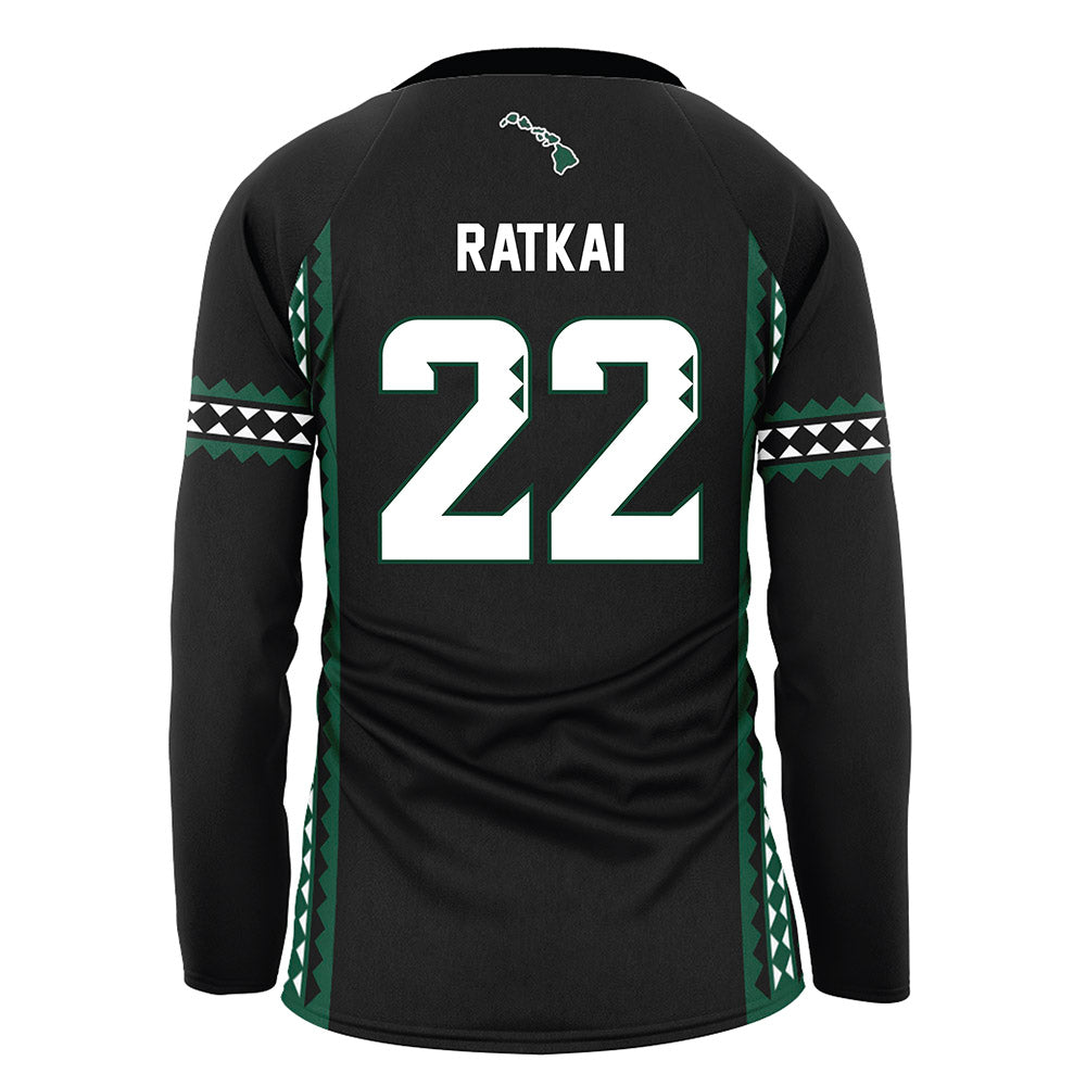 Hawaii - NCAA Women's Volleyball : Panna Ratkai - Black Volleyball Jersey-1