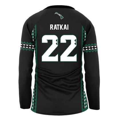 Hawaii - NCAA Women's Volleyball : Panna Ratkai - Black Volleyball Jersey-1