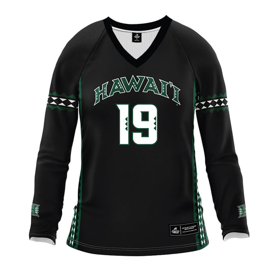 Hawaii - NCAA Women's Volleyball : Rachel Purser - Black Volleyball Jersey-0