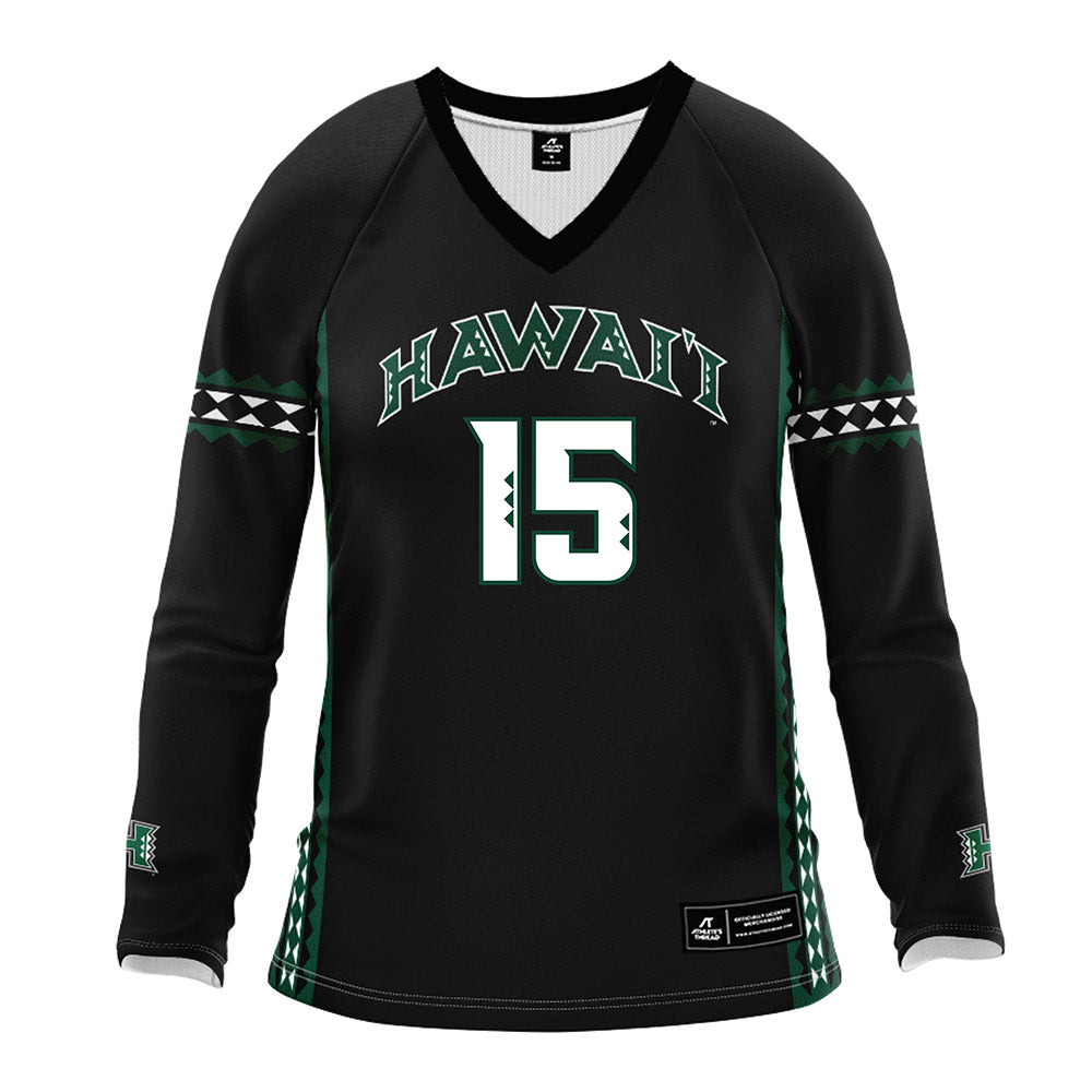 Hawaii - NCAA Women's Volleyball : Leilani Lopez - Black Volleyball Jersey-0