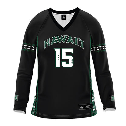 Hawaii - NCAA Women's Volleyball : Leilani Lopez - Black Volleyball Jersey-0
