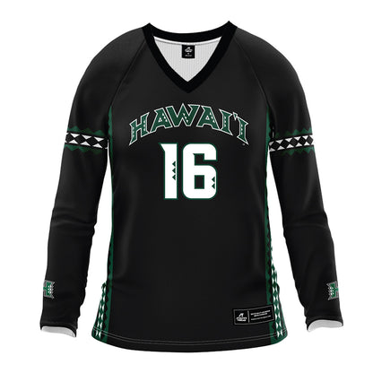 Hawaii - NCAA Women's Volleyball : Cameron Holcomb - Black Volleyball Jersey-0