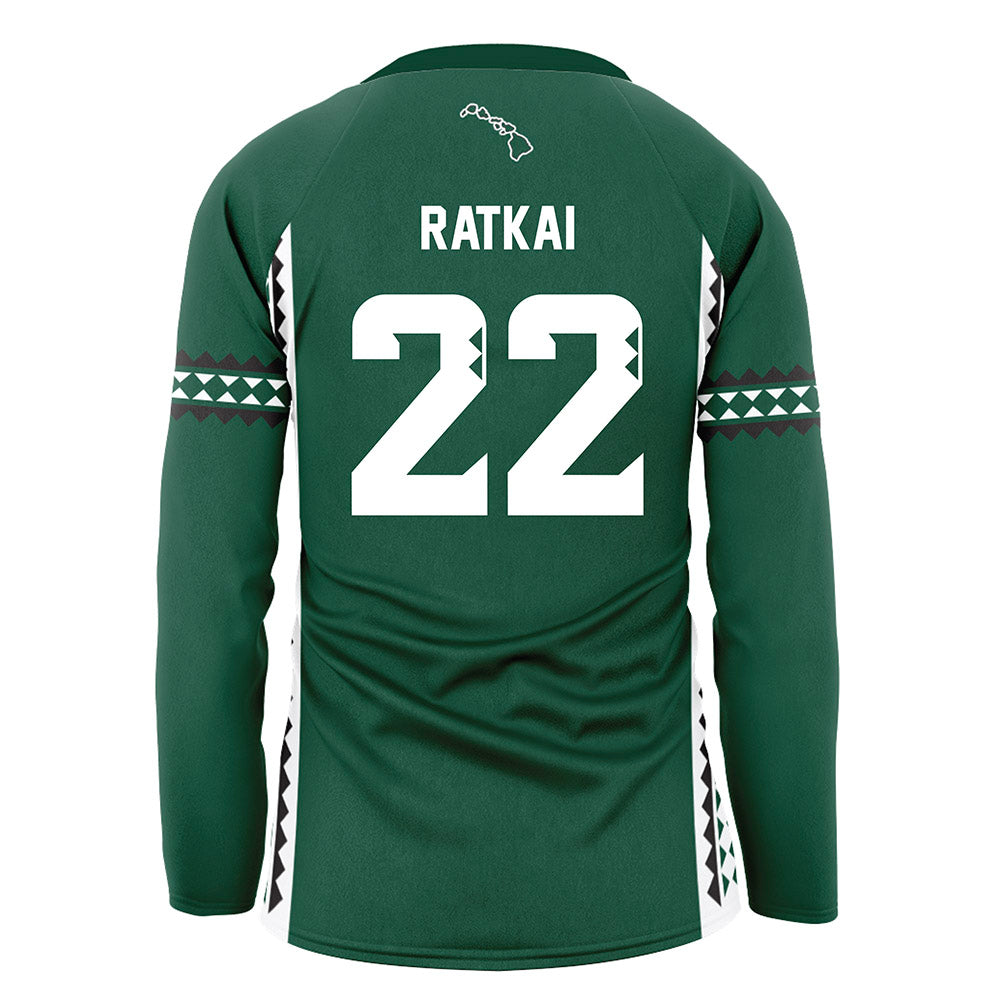 Hawaii - NCAA Women's Volleyball : Panna Ratkai - Green Volleyball Jersey-1