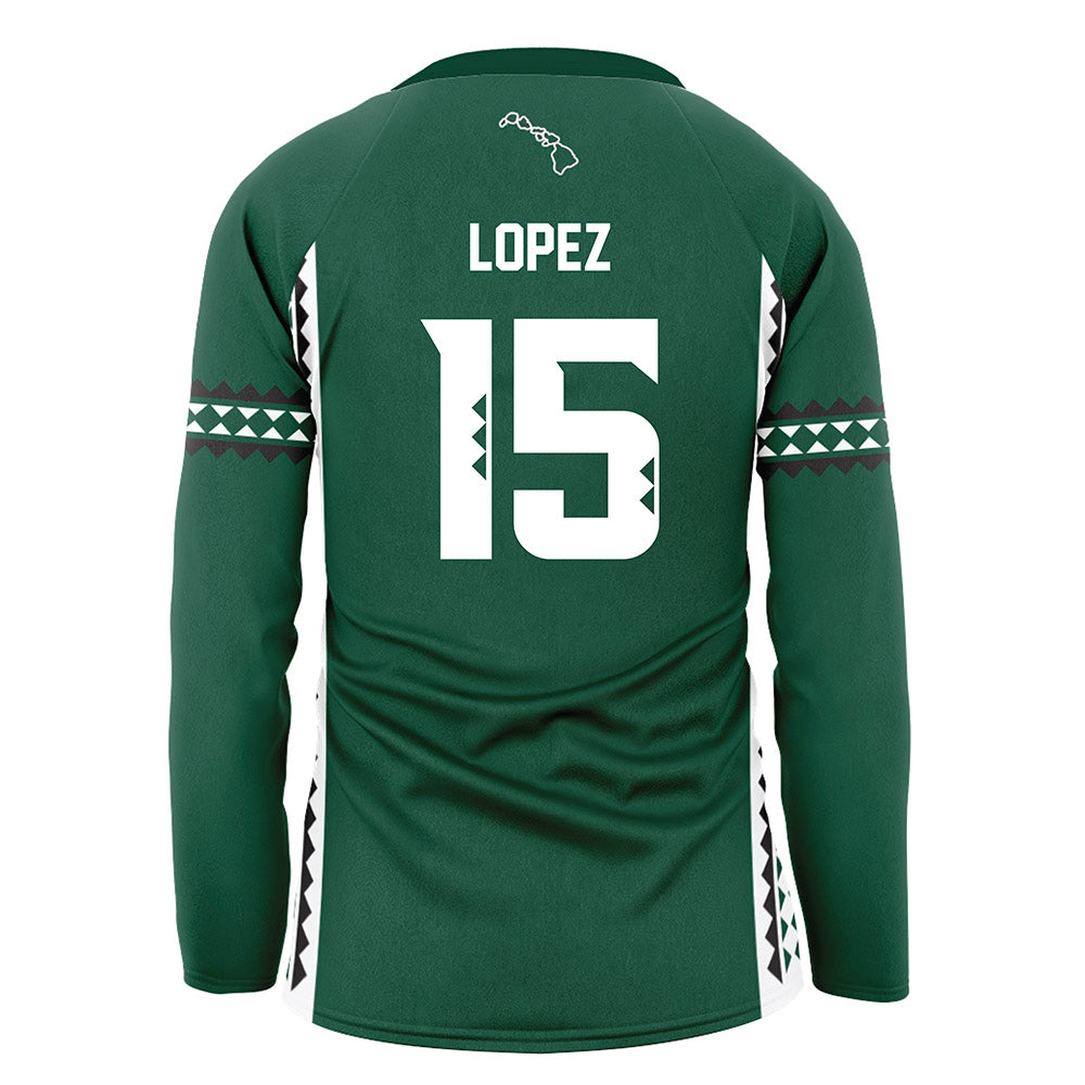 Hawaii - NCAA Women's Volleyball : Leilani Lopez - Green Volleyball Jersey-1
