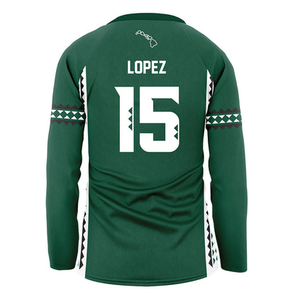 Hawaii - NCAA Women's Volleyball : Leilani Lopez - Green Volleyball Jersey-1