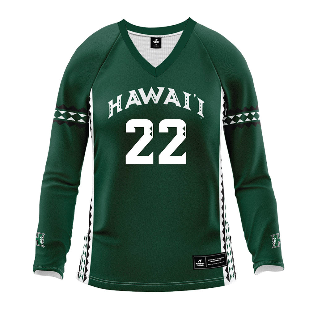Hawaii - NCAA Women's Volleyball : Panna Ratkai - Green Volleyball Jersey-0