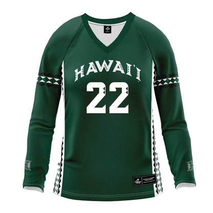 Hawaii - NCAA Women's Volleyball : Panna Ratkai - Green Volleyball Jersey-0