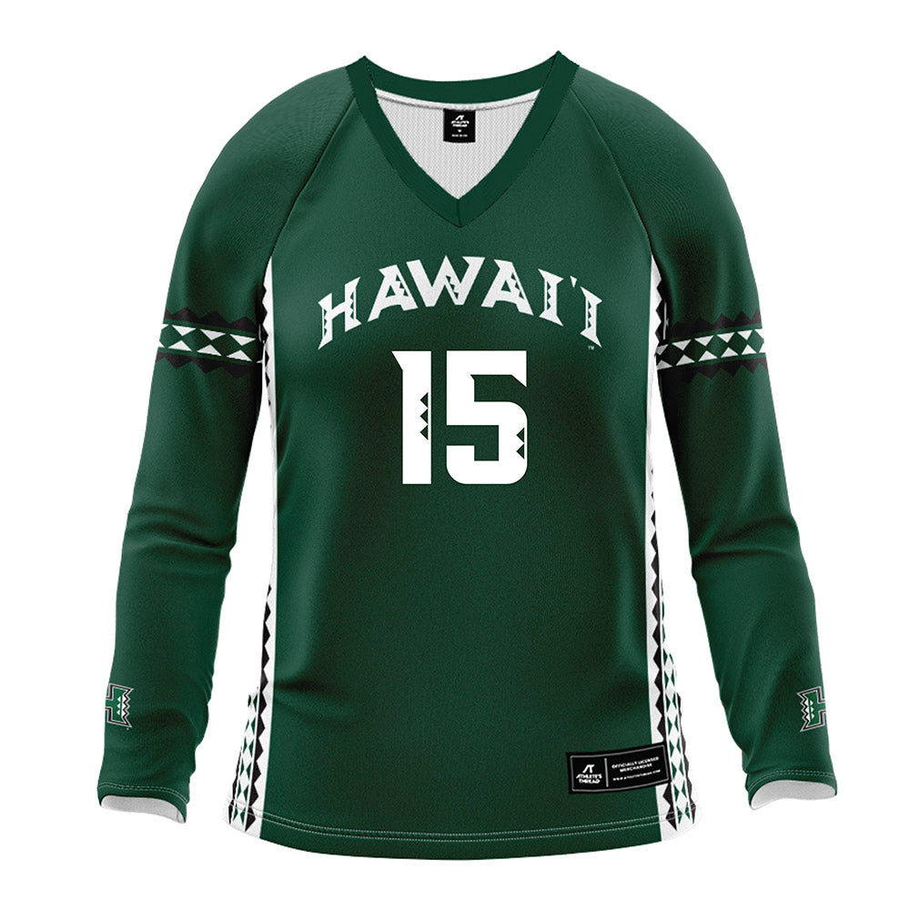 Hawaii - NCAA Women's Volleyball : Leilani Lopez - Green Volleyball Jersey-0