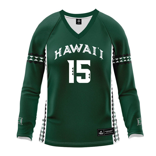 Hawaii - NCAA Women's Volleyball : Leilani Lopez - Green Volleyball Jersey-0